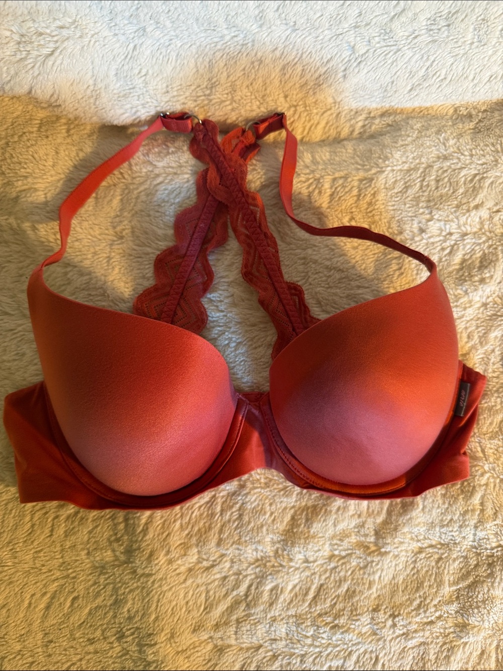 aerie Coral Lace-Racerback T-Shirt Bra